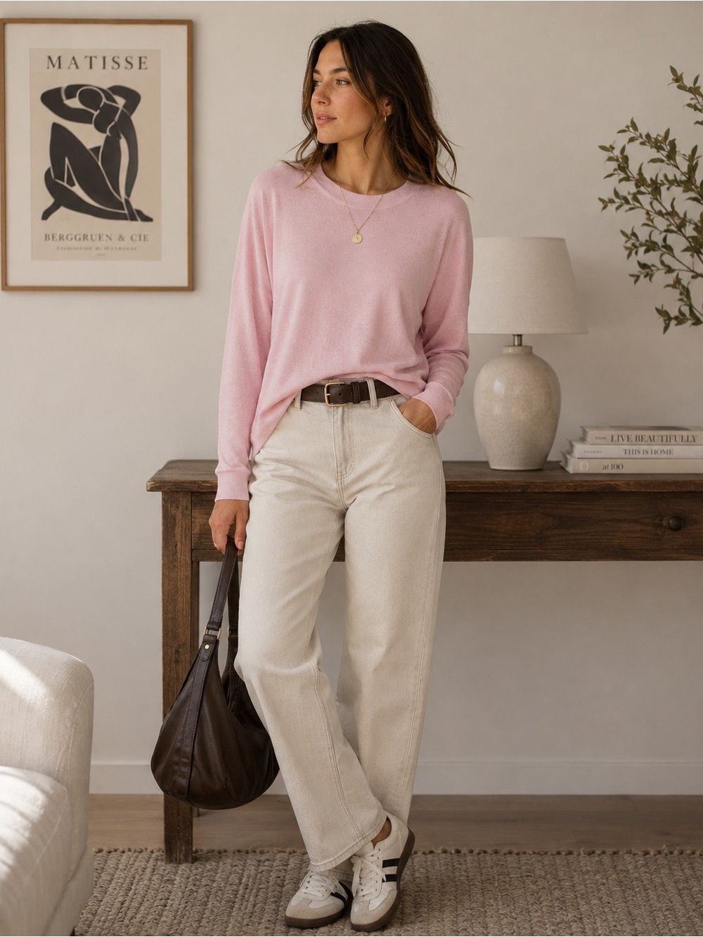 J Crew Women’s Pink Tunic Merino Wool Sweater S Quiet Luxury Minimalist Spring